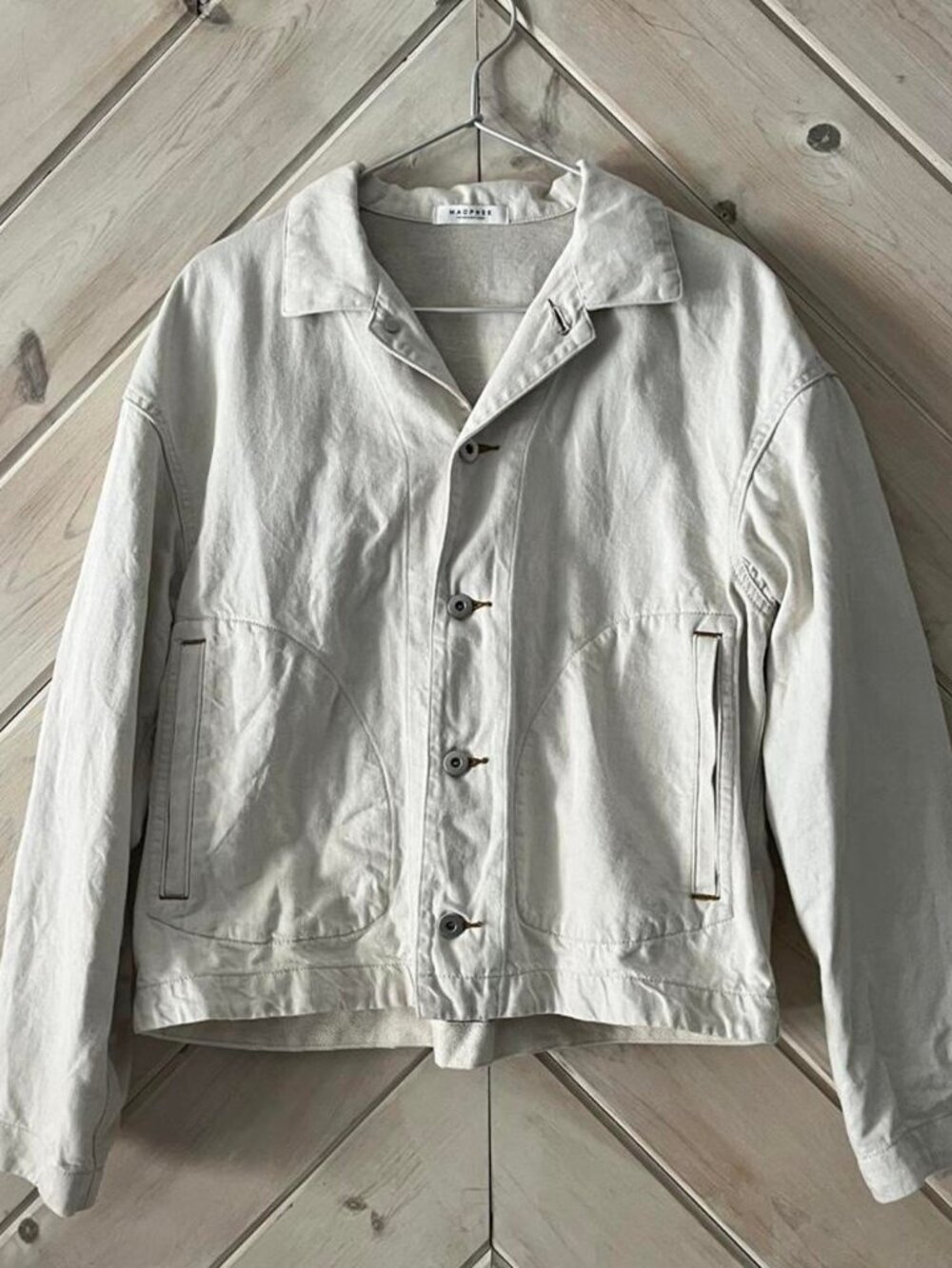 Macphee Tomorrowland off white chore jacket,  size M, unisex